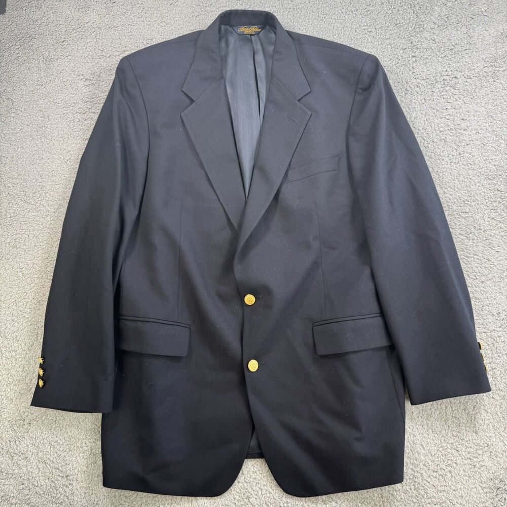 Brooks Brothers Blazer Gold Buttons Men's 44 Long Gold Button Brooksease Wool‎